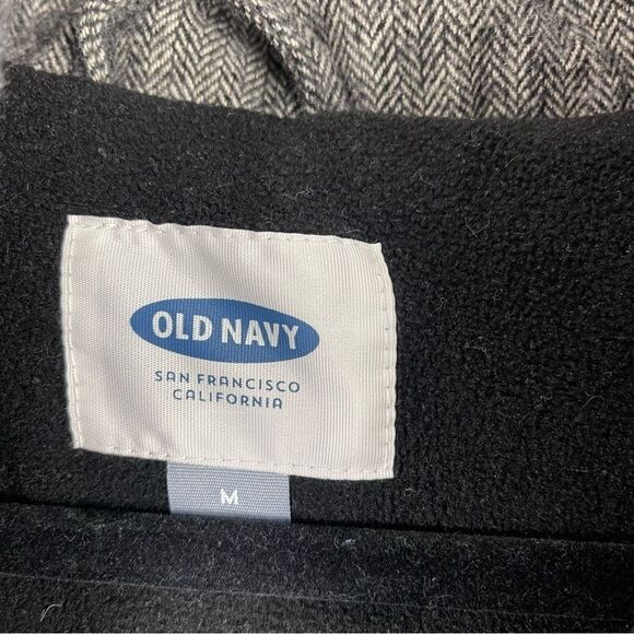 Old Navy Grey Chevron Print Wool Blend Puffer Vest Women's Size Medium - Picture 6 of 6